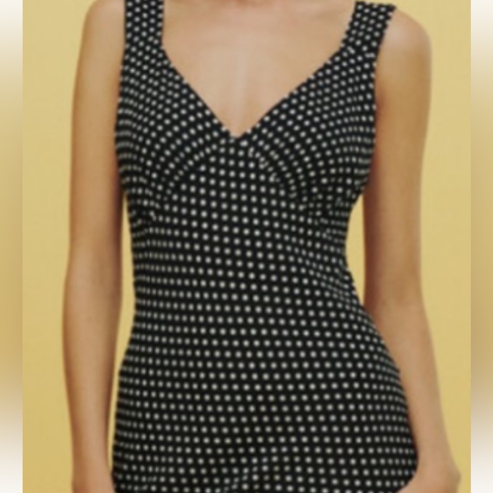 Reformation Black and White Polka Dot Dress medium